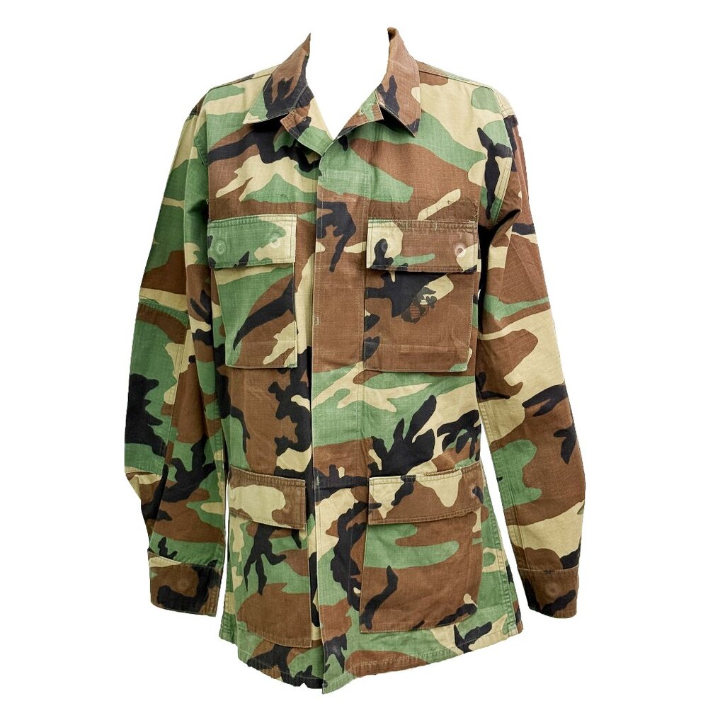 Vintage U.S. Army Woodland Ripstop Cotton Camo BDU Military Field Jacket